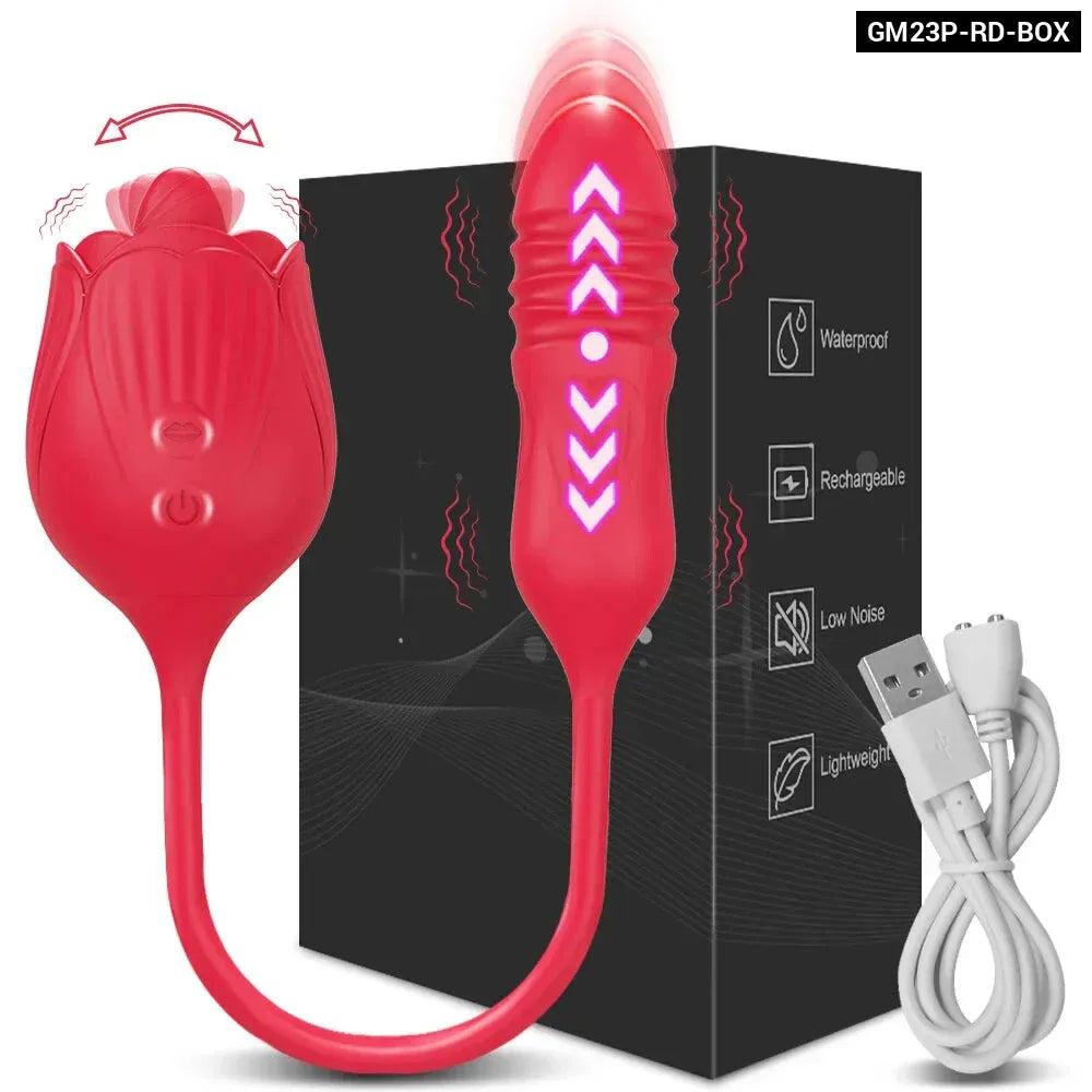 2 In 1 Clit Licking Vibrator for Women Thrusting Vagina