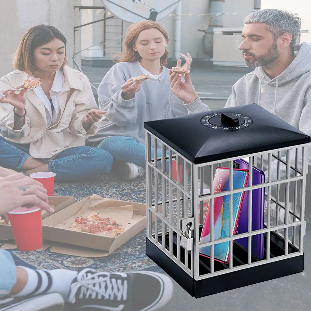 Vibe Geeks Mobile Phone Jail Cell Lock - up with Built