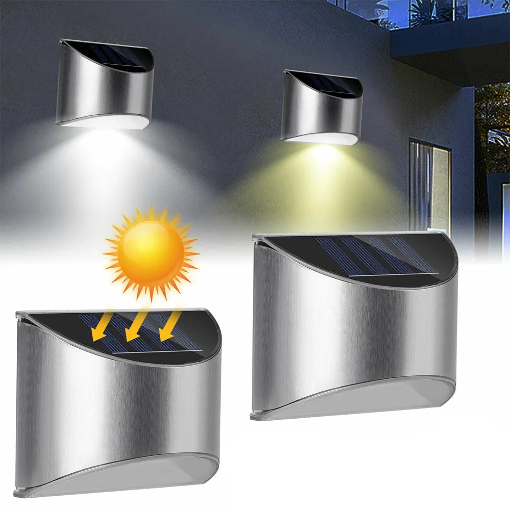 Vibe Geeks 2 Packs Solar Powered Outdoor Wall Lamp Garden