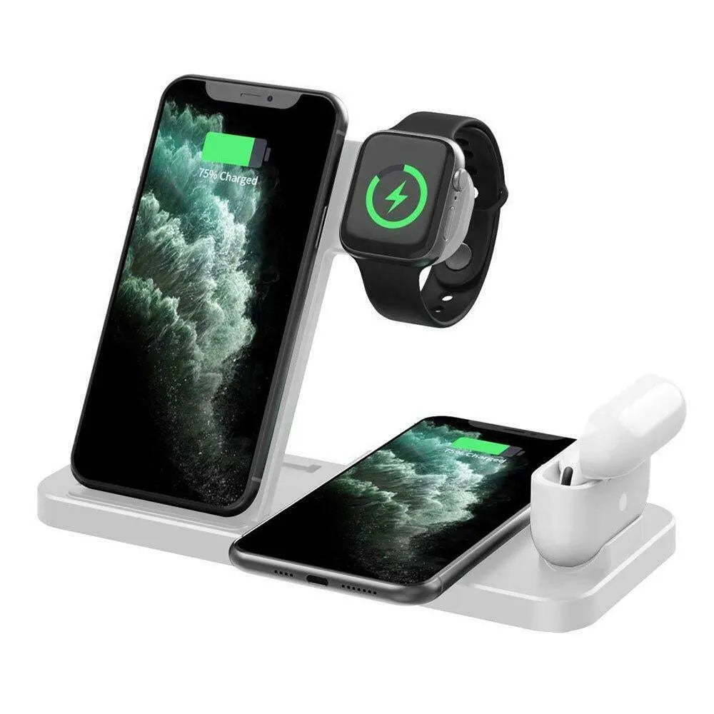 Vibe Geeks 4 - in - 1 Wireless Fast Charging Station for QI