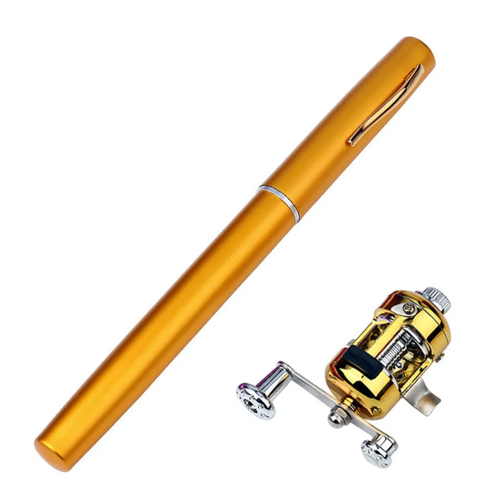 Vibe Geeks Mini Portable Pocket Pen Telescopic Fishing Rod