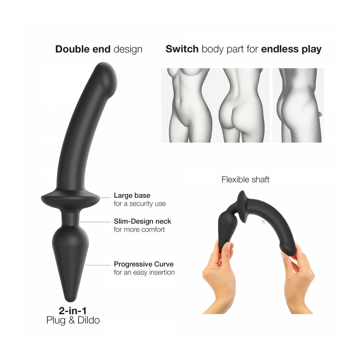 Dildo By StrapOnMe Black