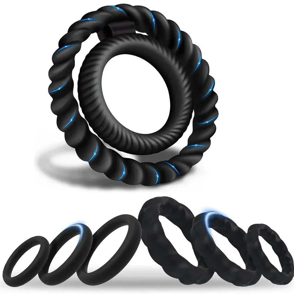 7Pc Silicone Cock Rings For Couples Delay Ejaculation &