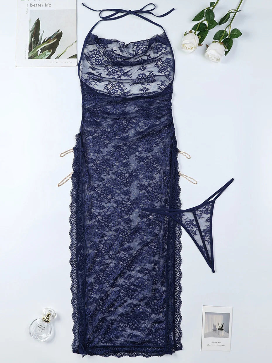 Transparent Lace Babydoll Nightgown Alluring Lingerie