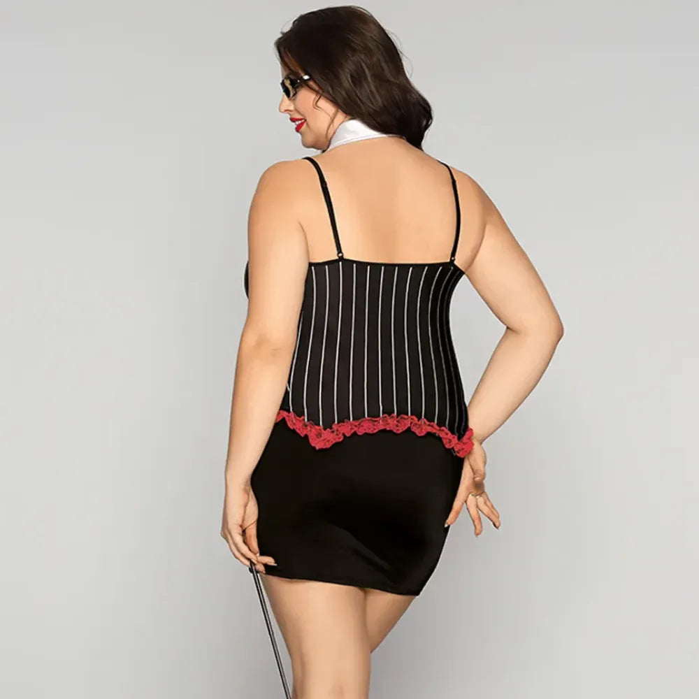 Alluring Teacher Cosplay Lingerie Black Dress Babydoll