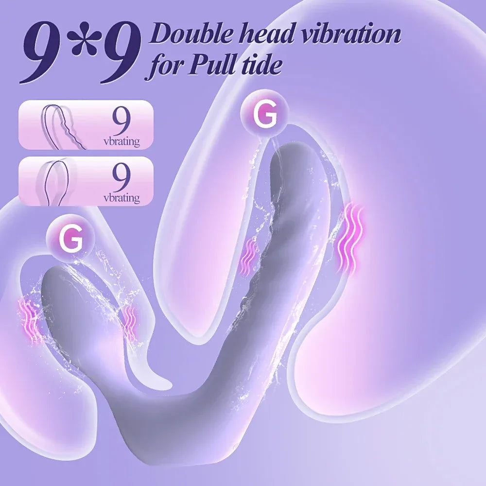 App Controlled Double Dildo Vibrator for Couples Dual