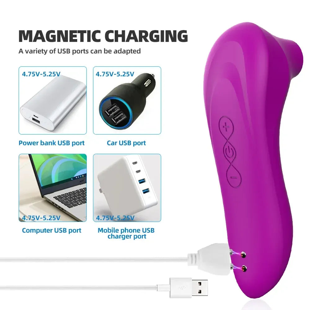 Compact Clitoral Suction Vibrator for Couples