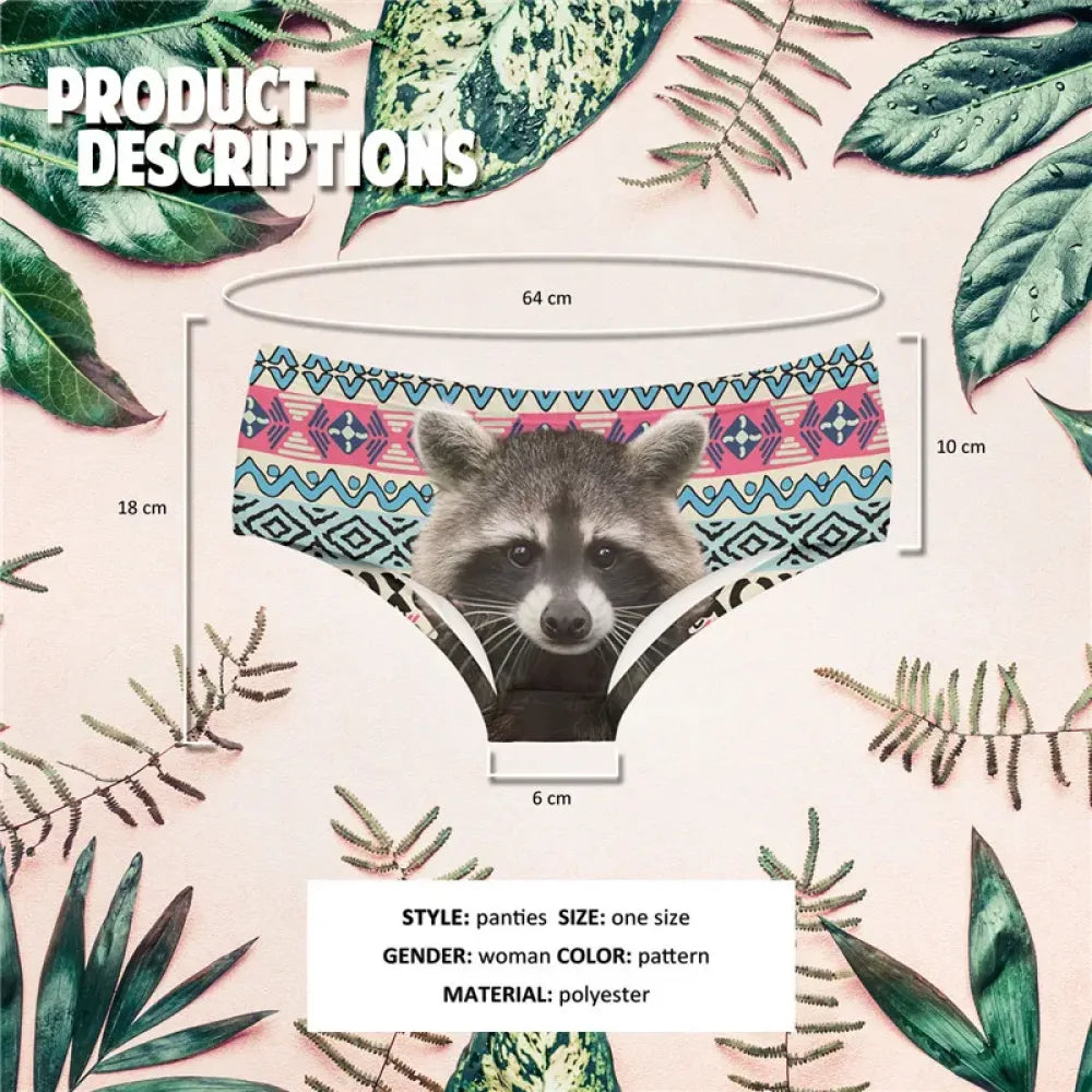 DeanFire 3D Panties Underwear Lovely Racoon Aztec Funny