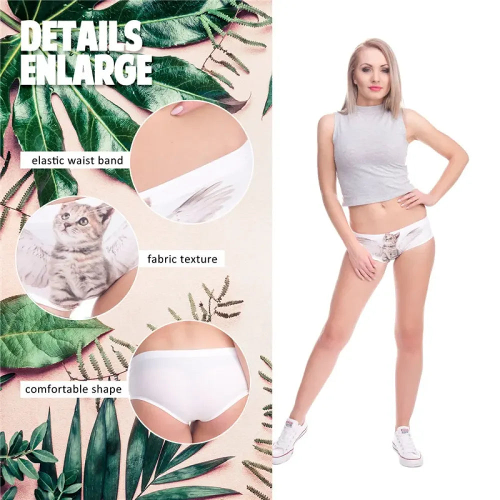 DeanFire Kawaii 3D Panties Women Underwear ANGEL CAT