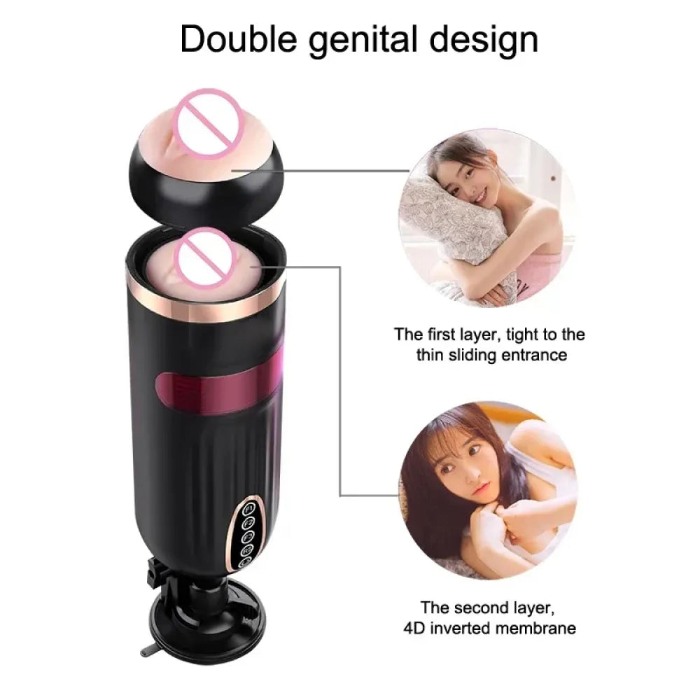 Electric Male Masturbator Telescopic Rotation Voice Heating