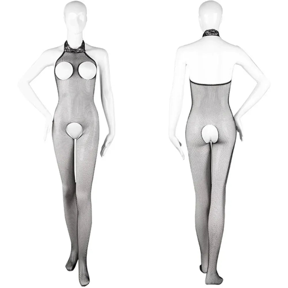 Fishnet Crotchless Teddy Lingerie