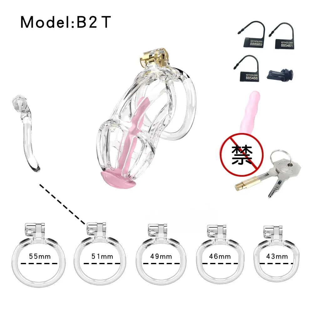 Lightweight Chastity Cage Transparent Plastic Cock Lock