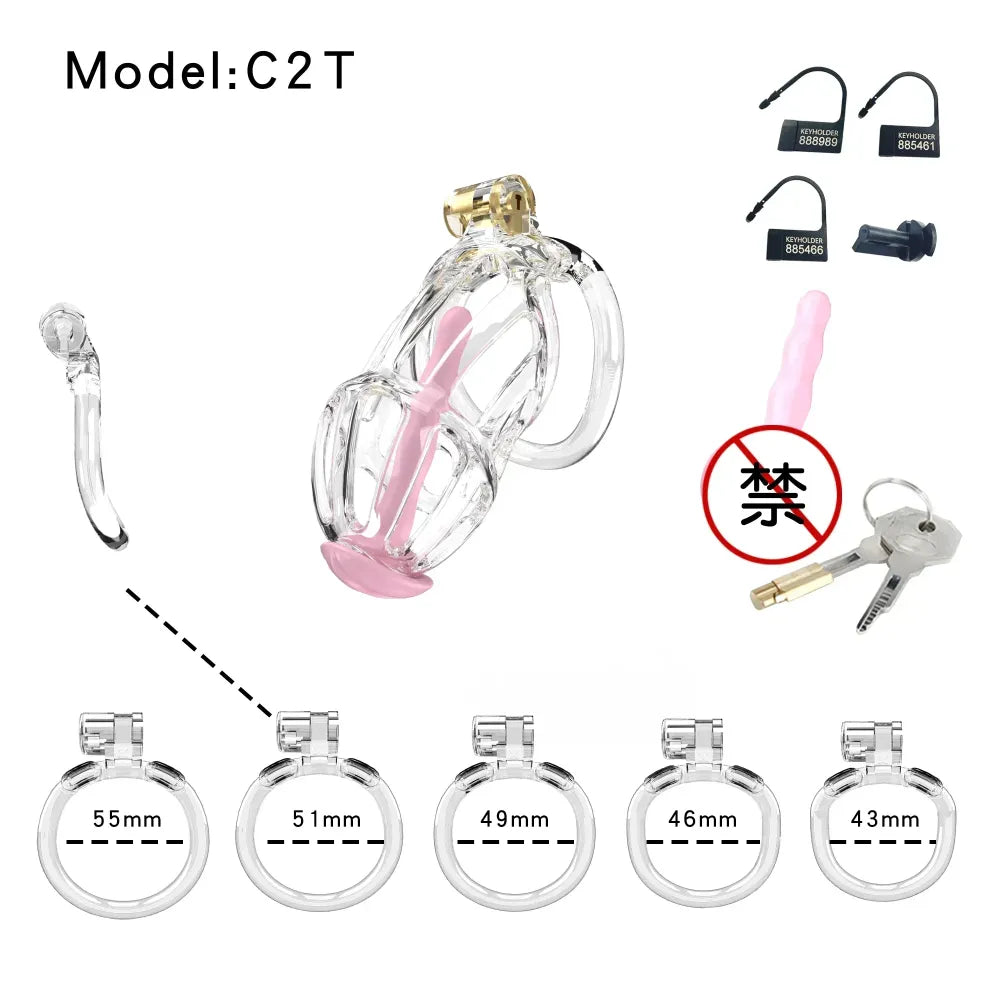 Lightweight Chastity Cage Transparent Plastic Cock Lock