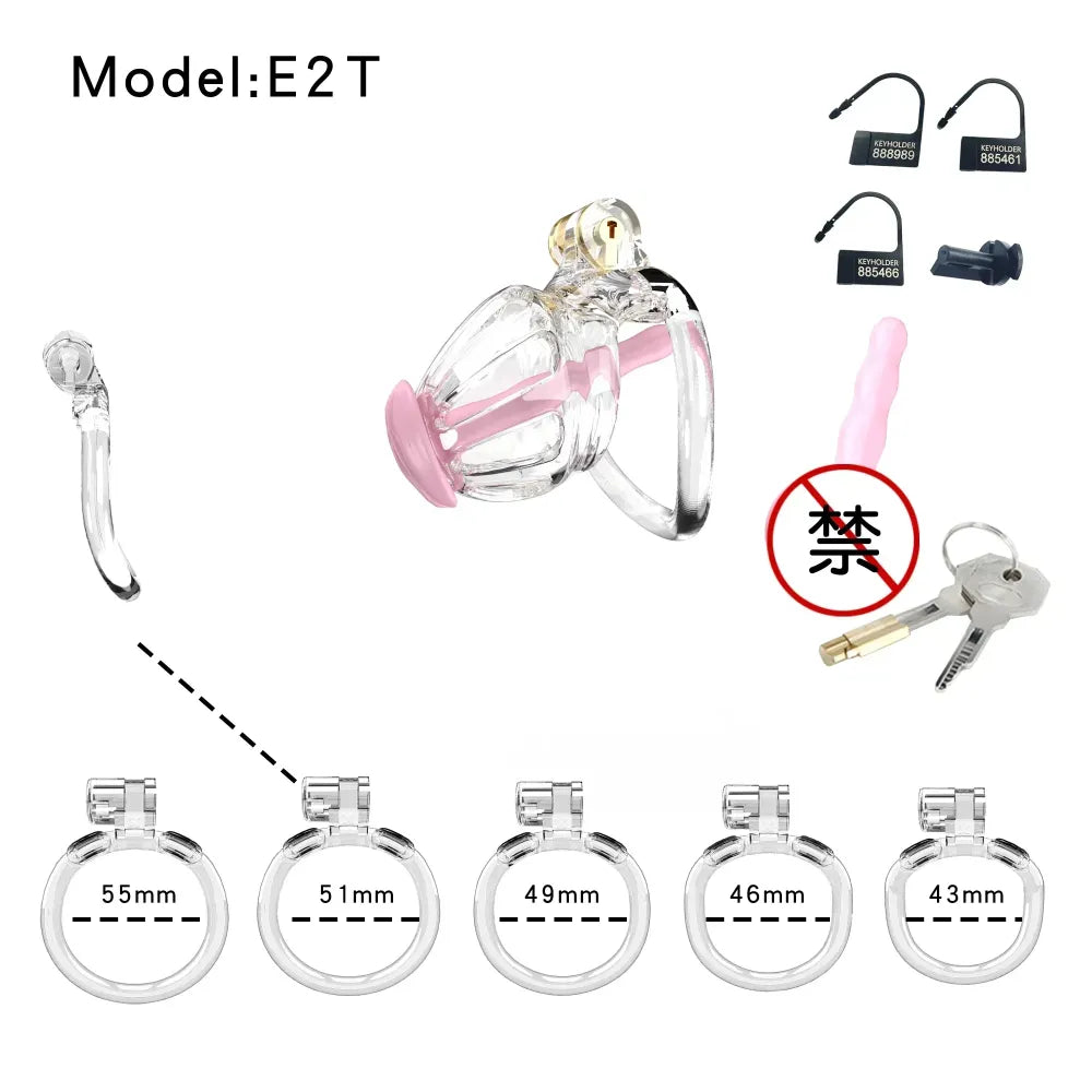 Lightweight Chastity Cage Transparent Plastic Cock Lock