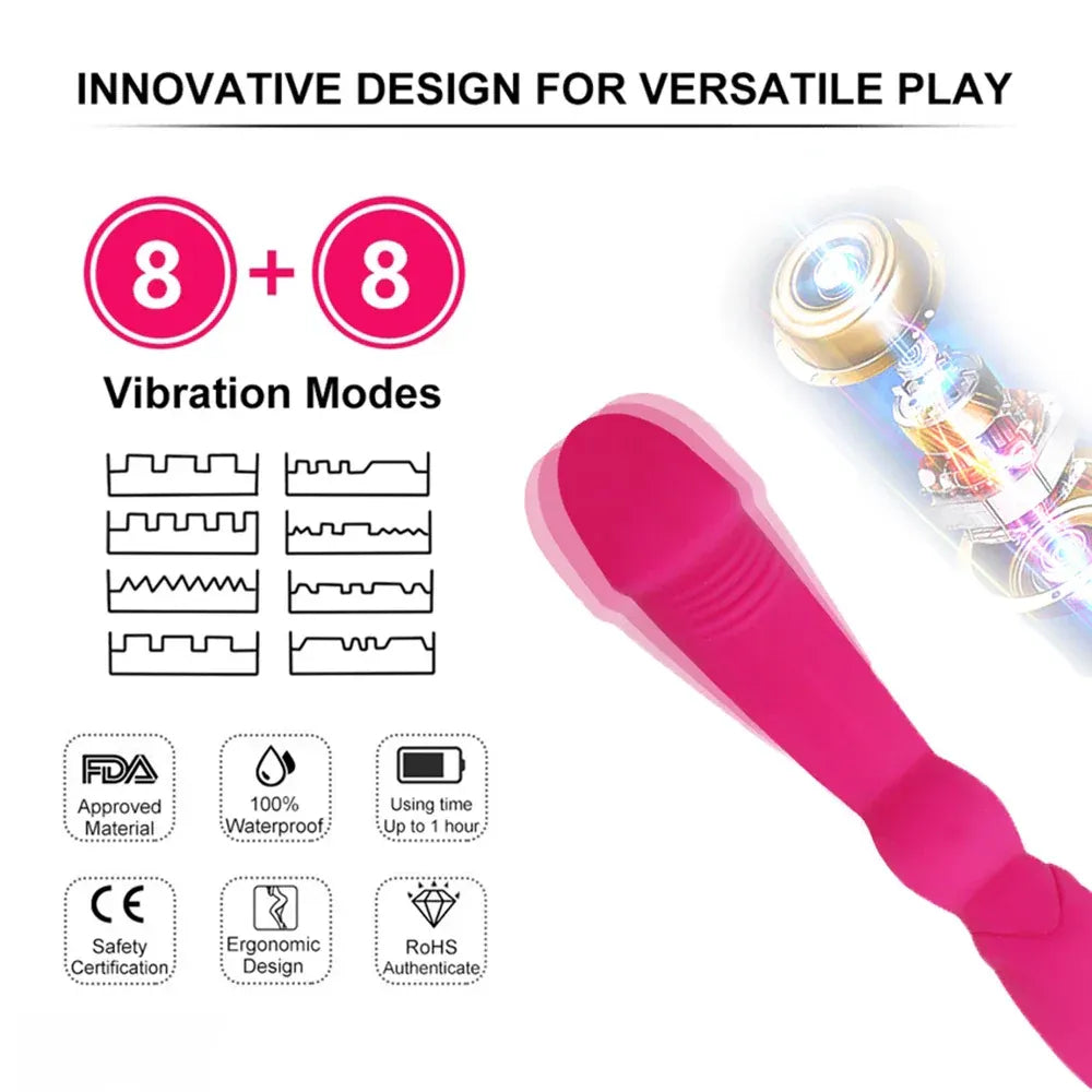 Long Dual Sided Vibrating Dildo For Women