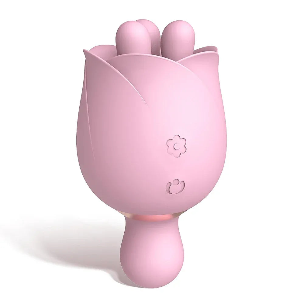 Rose Clit Stimulator 2 In 1 Oral Nipple Massager