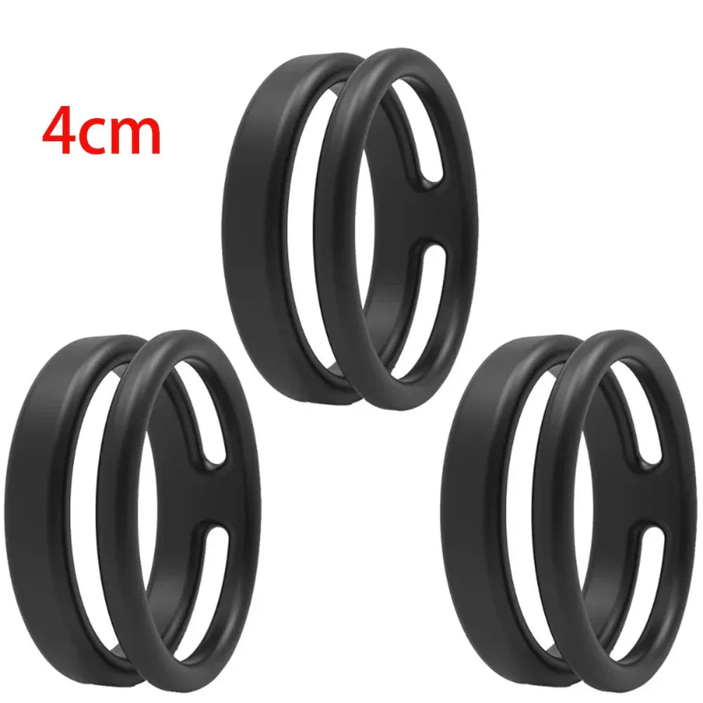Silicone Dual Cock Ring For Men Delay Ejaculation &
