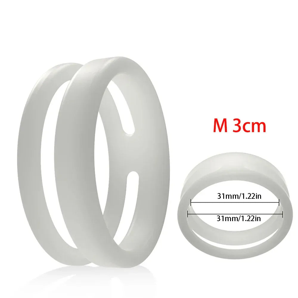 Silicone Dual Cock Rings For Men Delay Ejaculation &
