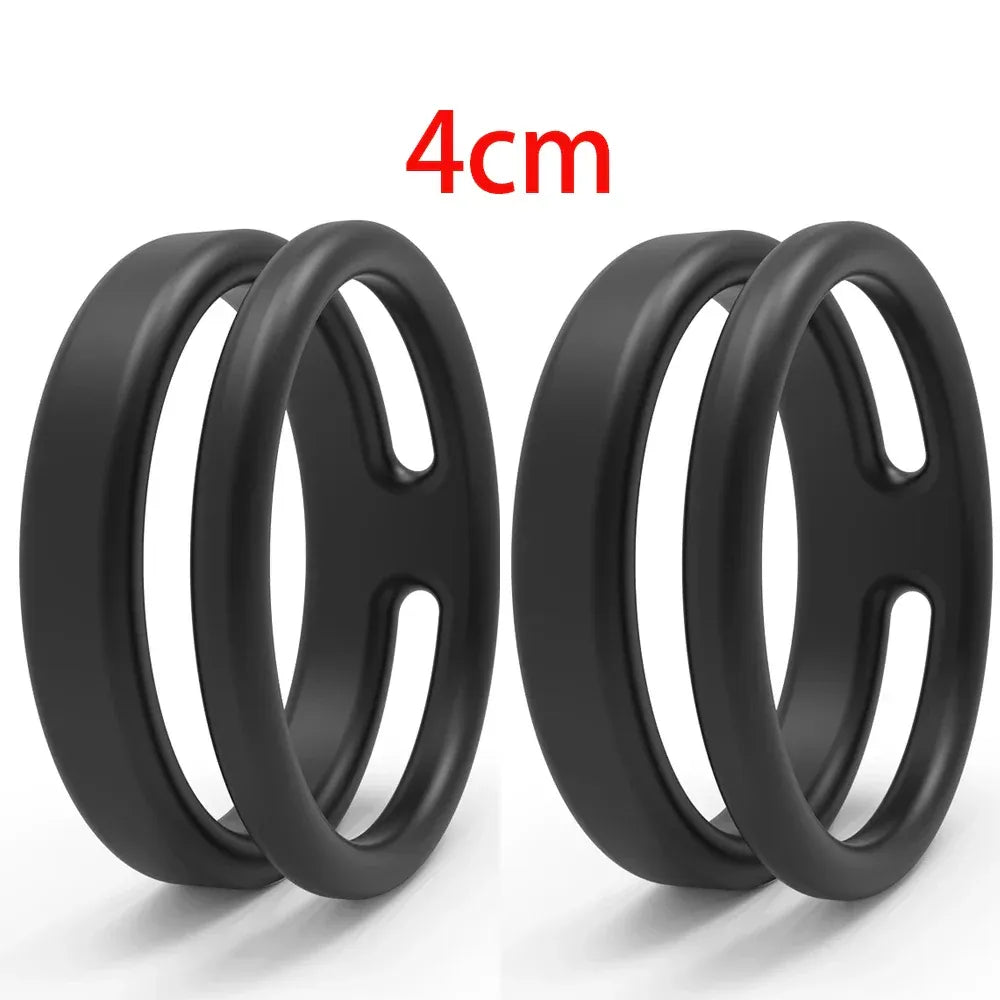 Silicone Dual Cock Rings For Men Delay Ejaculation &