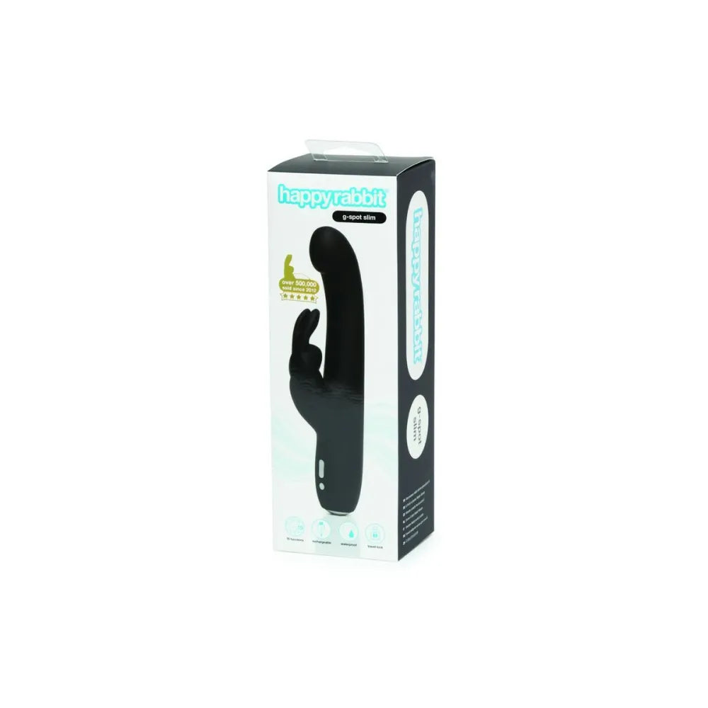 Slimline G-Spot Rabbit Vibrator By Happy Rabbit G-Spot Black