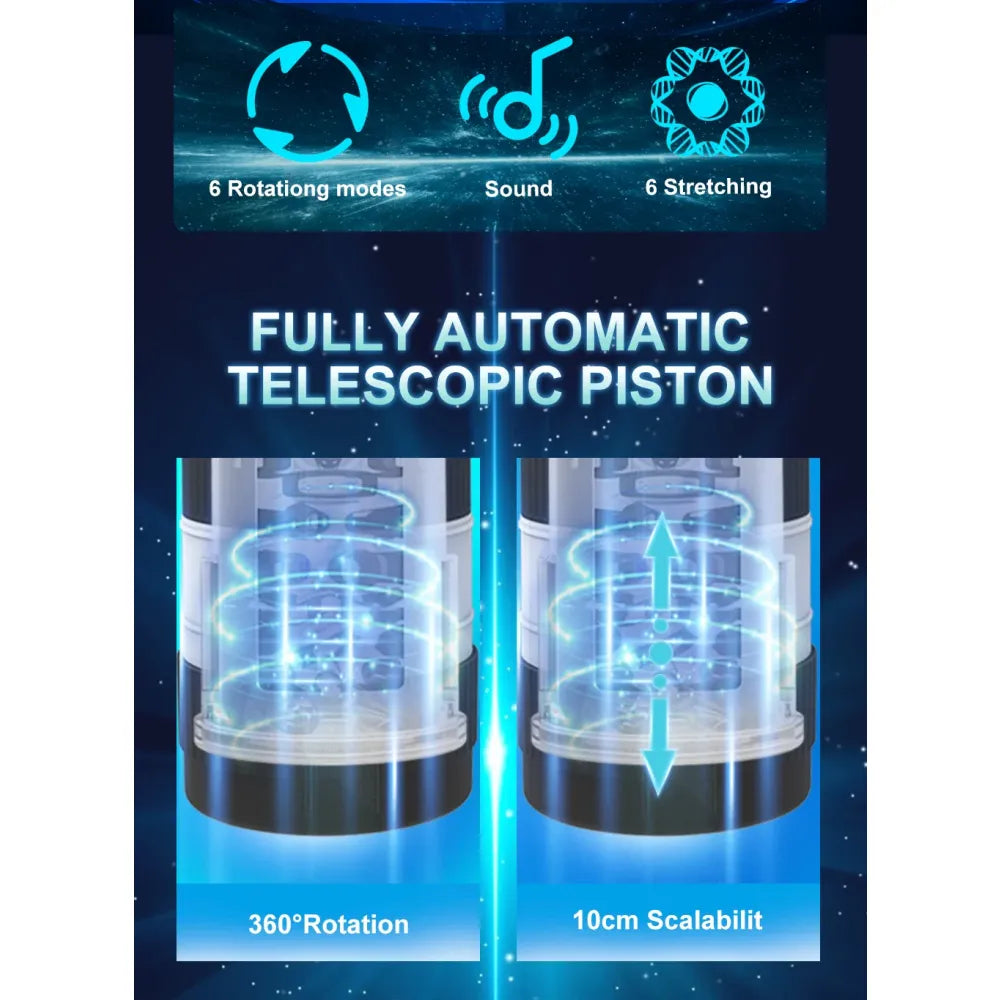 Telescopic Sucking Masturbator Cup Thrusting & Rotating