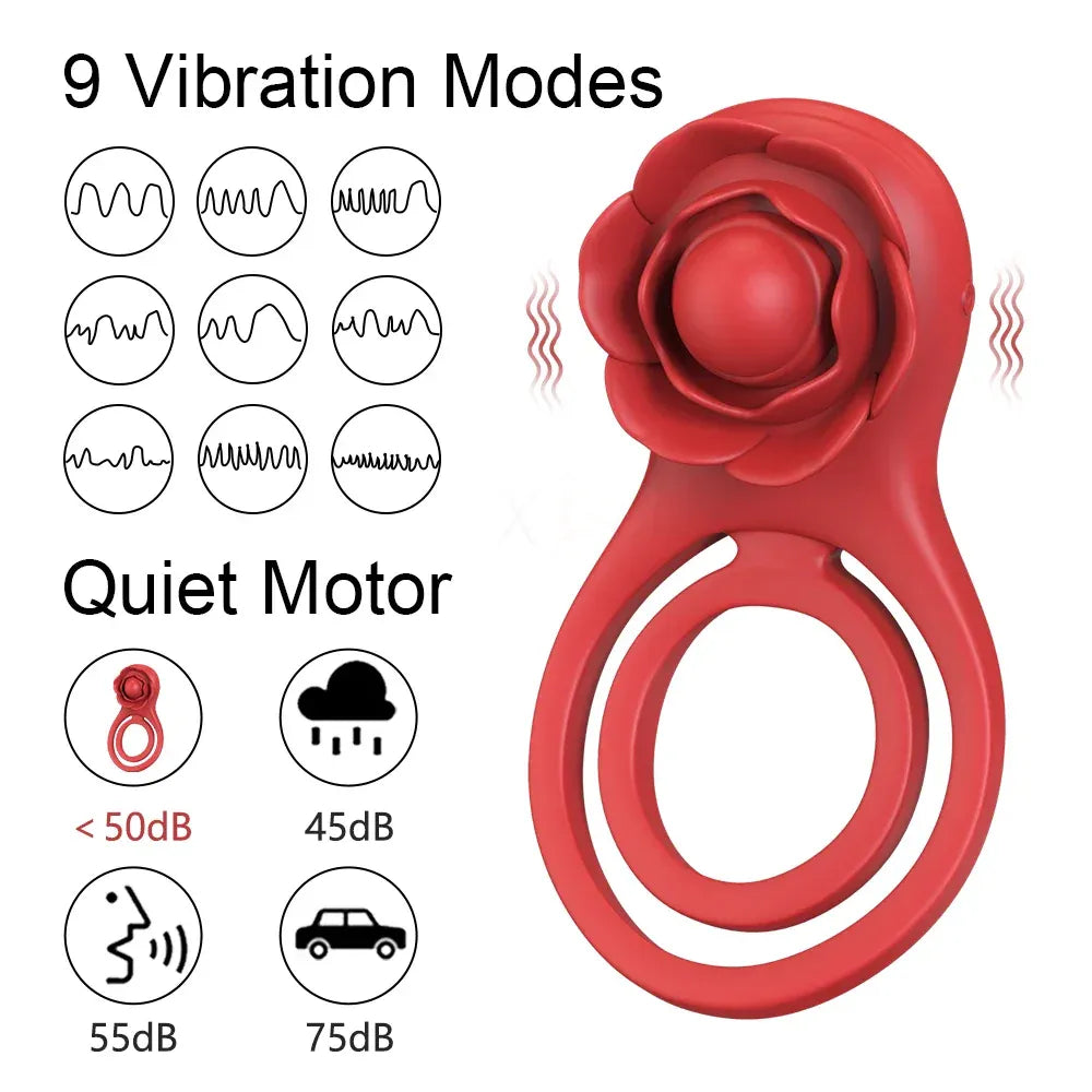 Vibrating Cock Ring for Men Delay Ejaculation Stimulate