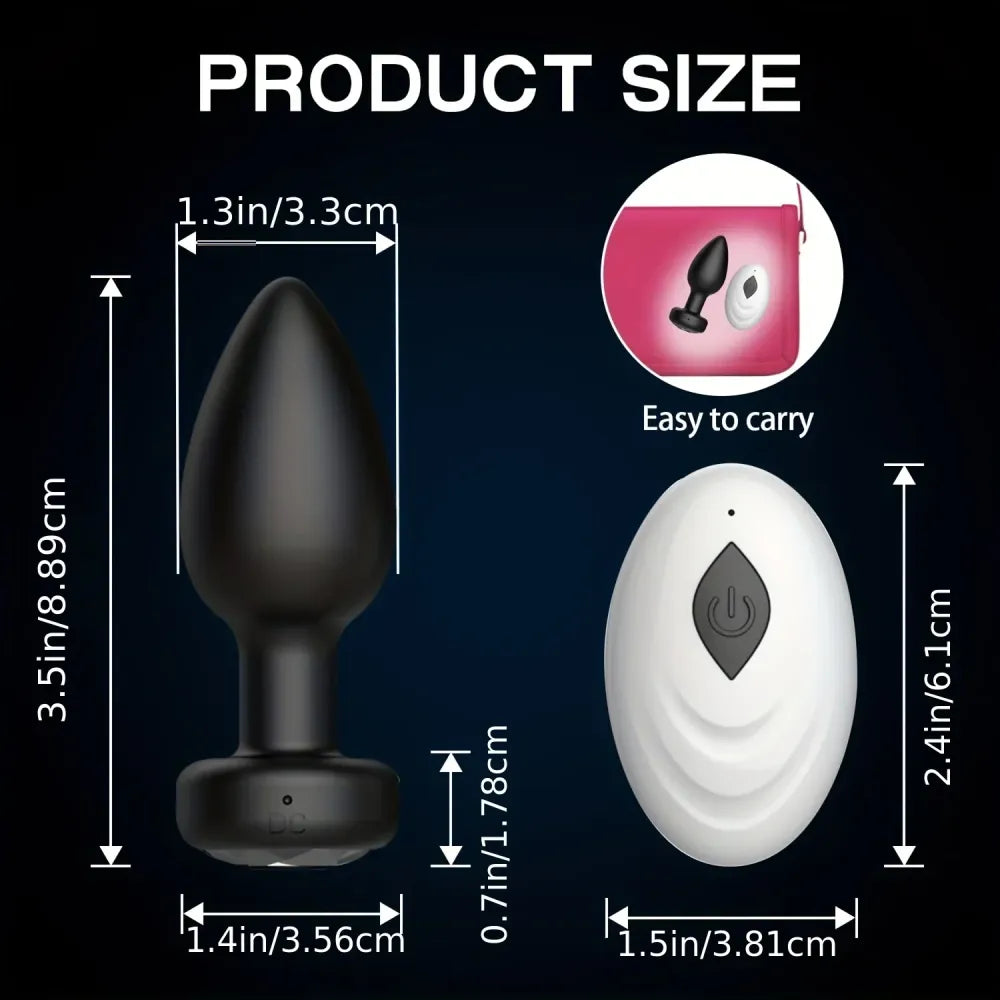 Wireless Anal Plug Vibrator For Men Remote Control Massager