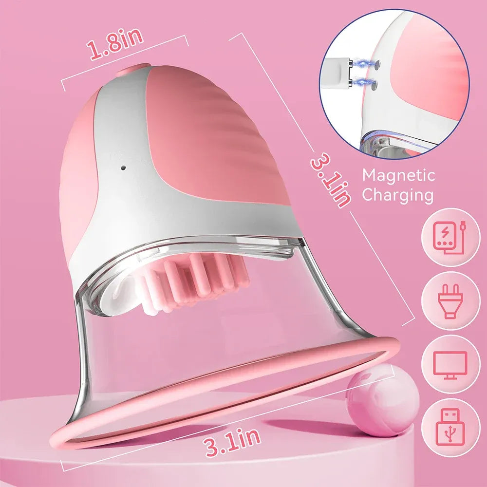Wireless Breast Stimulator With Strong Tongue Licking