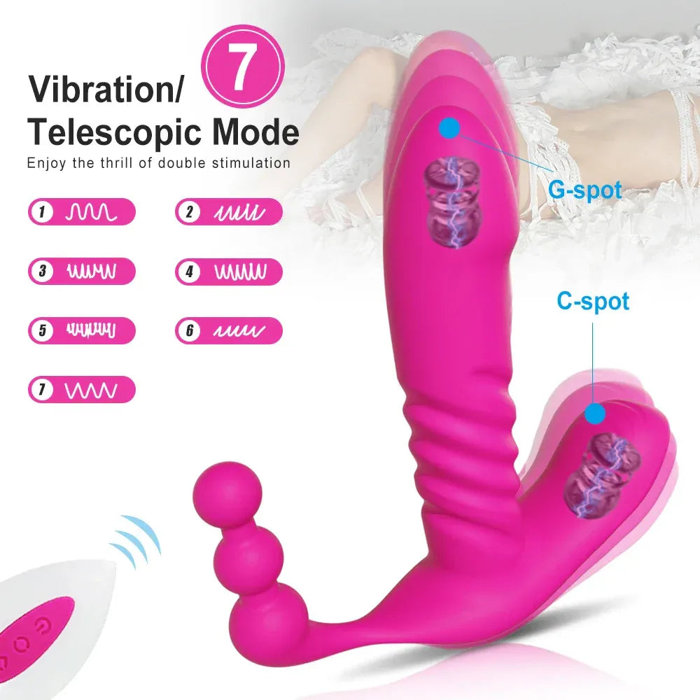 Wireless Thrusting Dildo for Women - Clitoral & Anal
