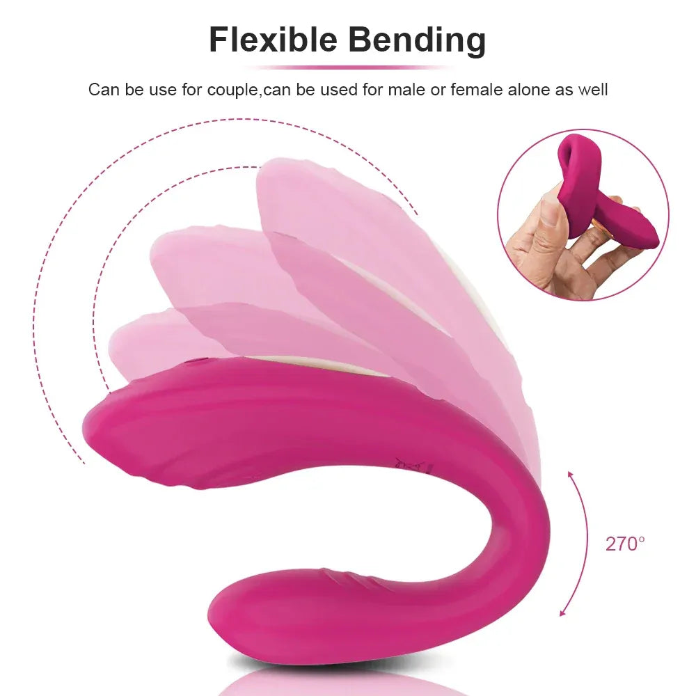 Wireless U-Shaped Dildo Vibrator for Couples